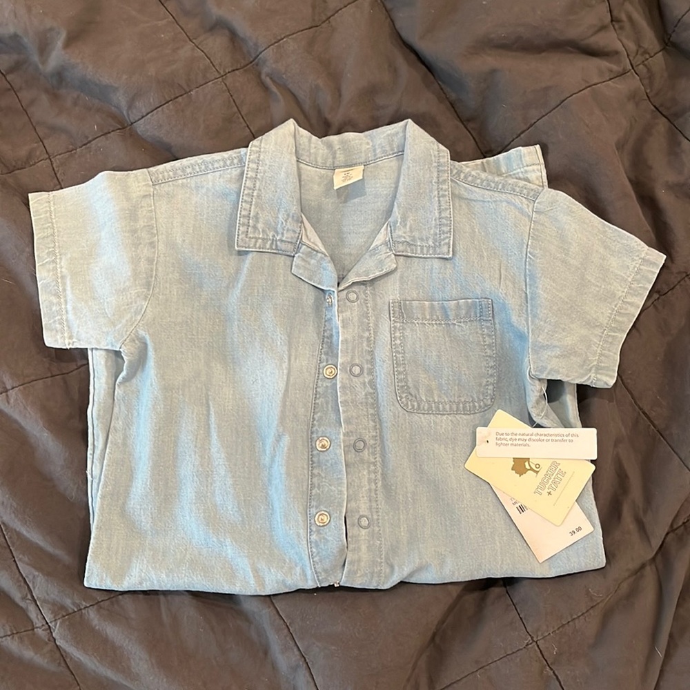Chambray light blue jumpsuit 6M